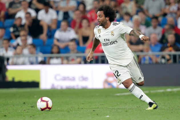 MADRID, SPAIN - SEPTEMBER 1: Marcelo of Real Madrid  during the La Liga Santander  match between Real Madrid v Leganes at the Santiago Bernabeu on September 1, 2018 in Madrid Spain (Photo by David S. Bustamante/Soccrates/Getty Images)