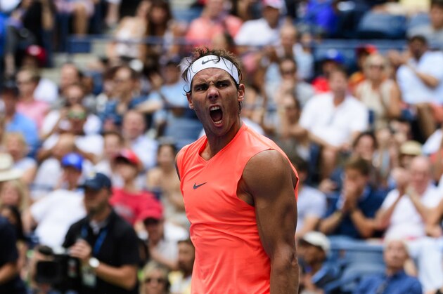 NEW YORK, NY - SEPTEMBER 02: Rafael Nadal of Spain celebrates after beating  Nikoloz Basilashvili of Georgia in the third round of the US Open at the USTA Billie Jean King National Tennis Centre on September 02, 2018 in New York City, United States. (Photo by TPN/Getty Images)'n'n