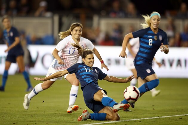 SAN JOSE, CA - SEPTEMBER 04:  Tobin Heath of the United States scores a goal against Chile during their match at Avaya Stadium on September 4, 2018 in San Jose, California.  (Photo by Ezra Shaw/Getty Images)