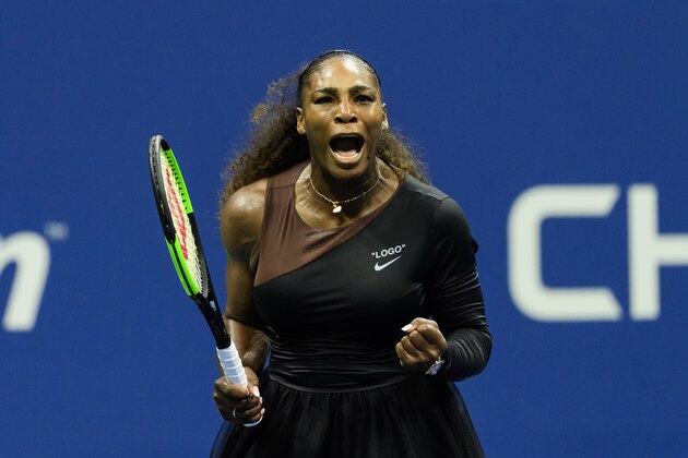 NEW YORK, NY - SEPTEMBER 04: Serena Williams of the United States celebrates against Karolina Pliskova of the Czech Republic in the quarter finals of the US Open at the USTA Billie Jean King National Tennis Centre on September 04, 2018 in New York City, United States. (Photo by TPN/Getty Images)'n'n