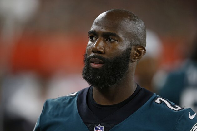 Philadelphia Eagles defensive back Malcolm Jenkins watches during the second half of an NFL preseason football game against the Cleveland Browns, Thursday, Aug. 23, 2018, in Cleveland. (AP Photo/Ron Schwane)