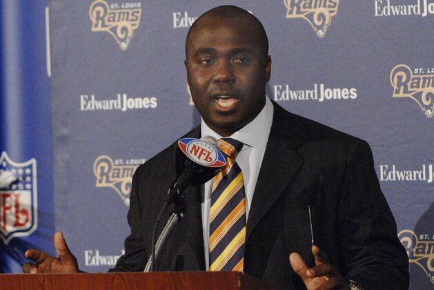 St. Louis Rams running back Marshall Faulk at a press conference to announce  his retirement. Faulk, a commentator for the NFL Network, is attending the NFL's 2007 annual meeting at the Arizona Biltmore in Phoenix, Arizona on March 26, 2007. (Photo by Al Messerschmidt/Getty Images)