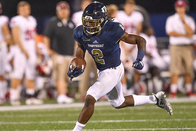 MIAMI, FL - SEPTEMBER 01: Anthony Jones #2 of the FIU Golden Panthers in action during the game against the Indiana Hoosiers at Ricardo Silva Stadium on September 1, 2018 in Miami, Florida. (Photo by Mark Brown/Getty Images)