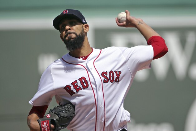Boston Red Sox starting pitcher David Price delivers to the Cleveland Indians in the first inning of a baseball game, Thursday, Aug. 23, 2018, in Boston. (AP Photo/Elise Amendola)