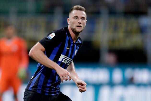MILAN, ITALY - AUGUST 26: Milan Skriniar of Internazionale during the Italian Serie A   match between Internazionale v Torino at the San Siro on August 26, 2018 in Milan Italy (Photo by Laurens Lindhout/Soccrates/Getty Images)