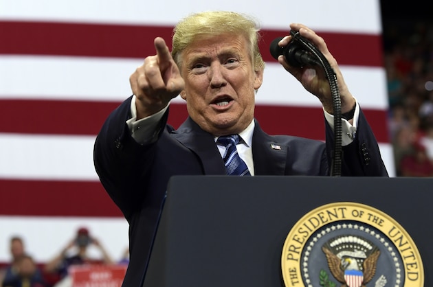 President Donald Trump speaks at a rally at Rimrock Auto Arena in Billings, Mont., Thursday, Sept. 6, 2018. (AP Photo/Susan Walsh)