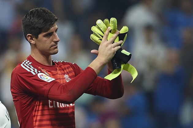 MADRID, SPAIN - SEPTEMBER 01:  Thibaut Courtois of Real Madrid reacts after during the La Liga match between Real Madrid CF and CD Leganes at Estadio Santiago Bernabeu on September 1, 2018 in Madrid, Spain. (Photo by Quality Sport Images/Getty Images)