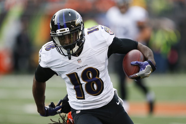 Baltimore Ravens wide receiver Breshad Perriman runs the ball in the second half of an NFL football game against the Cincinnati Bengals, Sunday, Jan. 1, 2017, in Cincinnati. (AP Photo/Gary Landers)