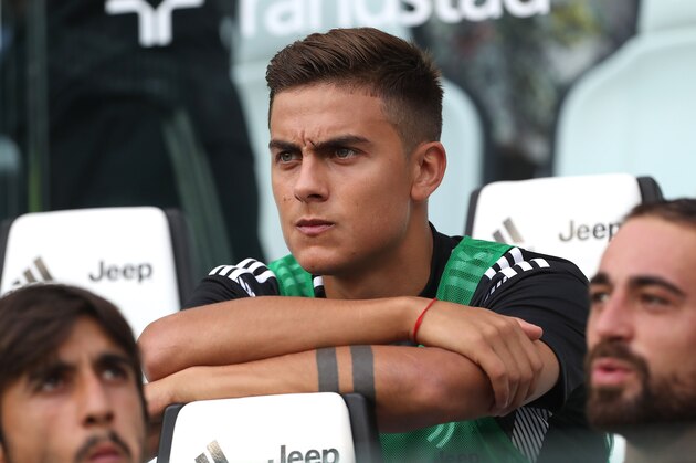 TURIN, ITALY - AUGUST 25:  Paulo Dybala of Juventus looks on prior to the Serie A match between Juventus and SS Lazio at Allianz Stadium on August 25, 2018 in Turin, Italy.  (Photo by Marco Luzzani/Getty Images)