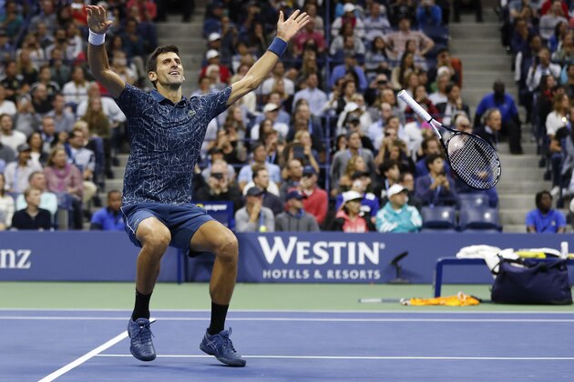 Novak Djokovic, of Serbia, celebrates after defeating Juan Martin del Potro, of Argentina, during the men's final of the U.S. Open tennis tournament, Sunday, Sept. 9, 2018, in New York. (AP Photo/Adam Hunger)