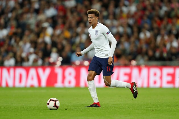 LONDON, ENGLAND - SEPTEMBER 08: Dele Alli of England during the UEFA Nations League A group four match between England and Spain at Wembley Stadium on September 8, 2018 in London, United Kingdom. (Photo by James Baylis - AMA/Getty Images)