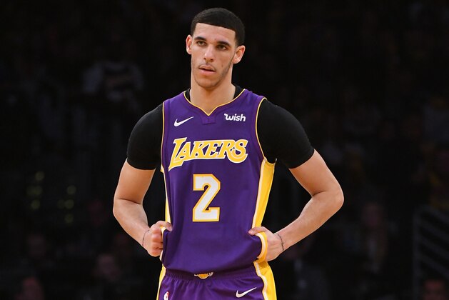 LOS ANGELES, CA - MARCH 28:  Lonzo Ball #2 of the Los Angeles Lakers stands on the court during the game against the Dallas Mavericks at Staples Center on March 28, 2018 in Los Angeles, California.  (Photo by Jayne Kamin-Oncea/Getty Images)  NOTE TO USER: User expressly acknowledges and agrees that, by downloading and or using this photograph, User is consenting to the terms and conditions of the Getty Images License Agreement.  (Photo by Jayne Kamin-Oncea/Getty Images)