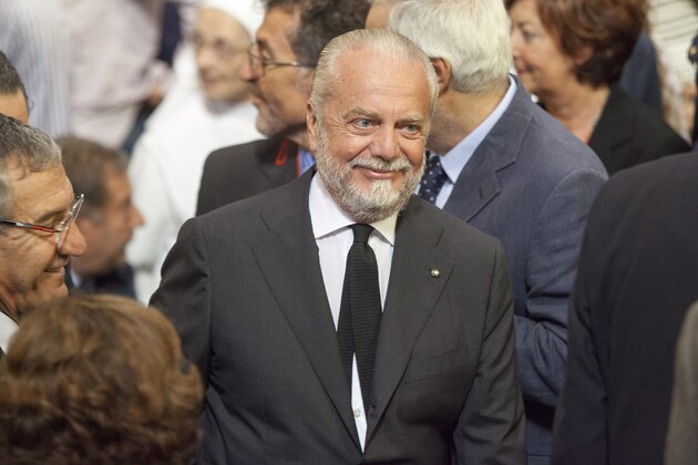 President of SSC Napoli Football Club and CEO of Filmauro Movie Productions Aurelio De Laurentiis arrives for the celebrations of Saint Januarius (San Geannaro) on September 19, 2014 at the Cathedral of Naples. Saint Januarius, the Saint patron of Naples, is famous for the reputed miracle of the annual liquefaction of his blood on his feastday on September 19, on December 16 and on the Saturday before the first Sunday of May.
AFP PHOTO/CARLO HERMANN        (Photo credit should read CARLO HERMANN/AFP/Getty Images)