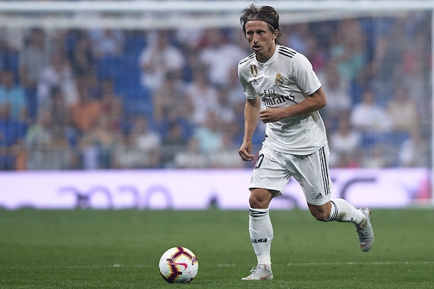 MADRID, SPAIN - SEPTEMBER 01:  Luka Modric of Real Madrid runs with the ball during the La Liga match between Real Madrid CF and CD Leganes at Estadio Santiago Bernabeu on September 1, 2018 in Madrid, Spain.  (Photo by Quality Sport Images/Getty Images)