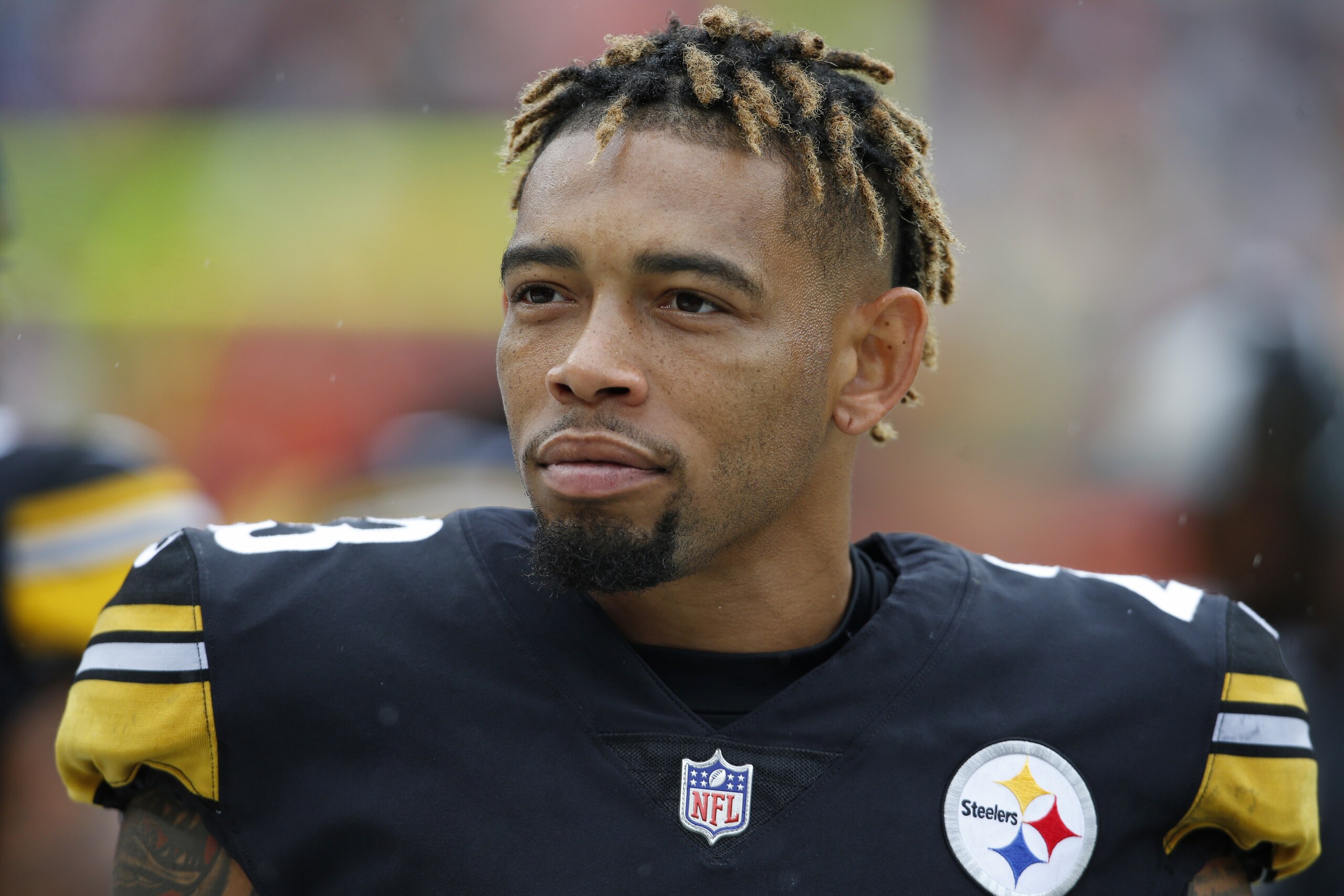 Pittsburgh Steelers defensive back Joe Haden watches before an NFL football game against the Cleveland Browns, Sunday, Sept. 9, 2018, in Cleveland. (AP Photo/Ron Schwane)