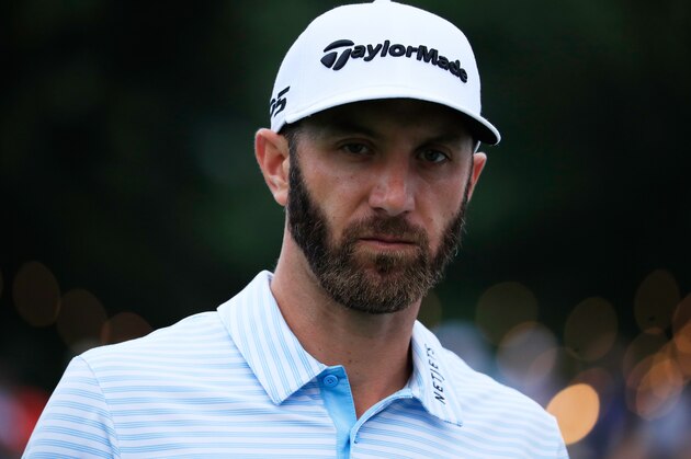 NEWTOWN SQUARE, PA - SEPTEMBER 07:  Dustin Johnson of the United States walks from the first tee during the second round of the BMW Championship at Aronimink Golf Club on September 7, 2018 in Newtown Square, Pennsylvania.  (Photo by Cliff Hawkins/Getty Images)