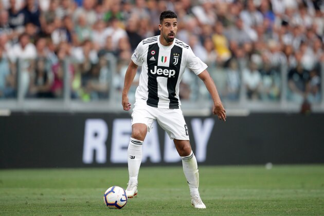 TURIN, ITALY - AUGUST 25: Sami Khedira of Juventus during the Italian Serie A   match between Juventus v Lazio at the Allianz Stadium on August 25, 2018 in Turin Italy (Photo by Laurens Lindhout/Soccrates/Getty Images)