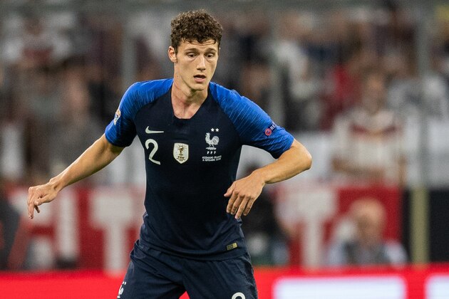 MUNICH, GERMANY - SEPTEMBER 06: Benjamin Pavard of France runs with the ball during the UEFA Nations League group A match between Germany and France at Allianz Arena on September 6, 2018 in Munich, Germany. (Photo by Boris Streubel/Getty Images)