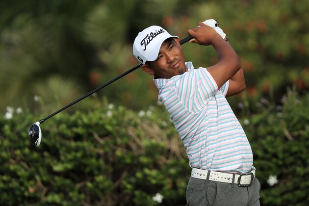 HONOLULU, HI - JANUARY 12:  Tadd Fujikawa of the United States plays his shot from the 15th tee during the first round of the Sony Open In Hawaii at Waialae Country Club on January 12, 2017 in Honolulu, Hawaii.  (Photo by Sam Greenwood/Getty Images)