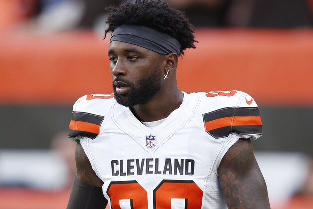 CLEVELAND, OH - AUGUST 17: Jarvis Landry #80 of the Cleveland Browns looks on during a preseason game against the Buffalo Bills at FirstEnergy Stadium on August 17, 2018 in Cleveland, Ohio. (Photo by Joe Robbins/Getty Images)