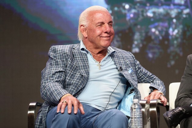 BEVERLY HILLS, CA - JULY 26:  Professional wrestler Ric Flair of  'ESPN's 30 for 30: 'Nature Boy'' speaks onstage during the ESPN portion of the 2017 Summer Television Critics Association Press Tour at The Beverly Hilton Hotel on July 26, 2017 in Beverly Hills, California.  (Photo by Frederick M. Brown/Getty Images)