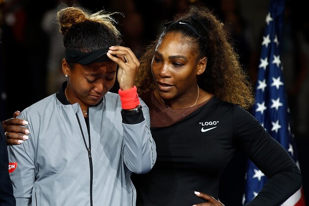 NEW YORK, NY - SEPTEMBER 08:  Naomi Osaka of Japan after winning the Women's Singles finals match alongside runner up Serena Williams of the United States on Day Thirteen of the 2018 US Open at the USTA Billie Jean King National Tennis Center on September 8, 2018 in the Flushing neighborhood of the Queens borough of New York City.  (Photo by Julian Finney/Getty Images)