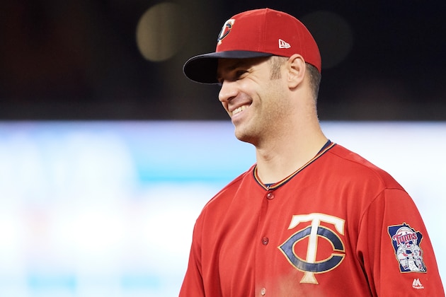 MINNEAPOLIS, MN - SEPTEMBER 07: Joe Mauer #7 of the Minnesota Twins looks on during the game against the Kansas City Royals on September 7, 2018 at Target Field in Minneapolis, Minnesota. The Twins defeated the Royals 10-6. (Photo by Hannah Foslien/Getty Images)