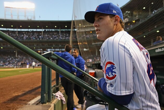 CHICAGO, IL - SEPTEMBER 11:  Anthony Rizzo #44 of the Chicago Cubs waits to enter the field of play  before a game against the Milwaukee Brewers at Wrigley Field on September 11, 2018 in Chicago, Illinois.  (Photo by Jonathan Daniel/Getty Images)