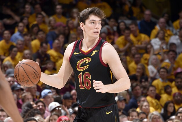 CLEVELAND, OH - MAY 19: Cedi Osman #16 of the Cleveland Cavaliers handles the ball against the Boston Celtics in Game Three of the Eastern Conference Finals during the 2018 NBA Playoffs on May 19, 2018 at Quicken Loans Arena in Cleveland, Ohio. NOTE TO USER: User expressly acknowledges and agrees that, by downloading and/or using this photograph, user is consenting to the terms and conditions of the Getty Images License Agreement. Mandatory Copyright Notice: Copyright 2018 NBAE (Photo by David Liam Kyle/NBAE via Getty Images)