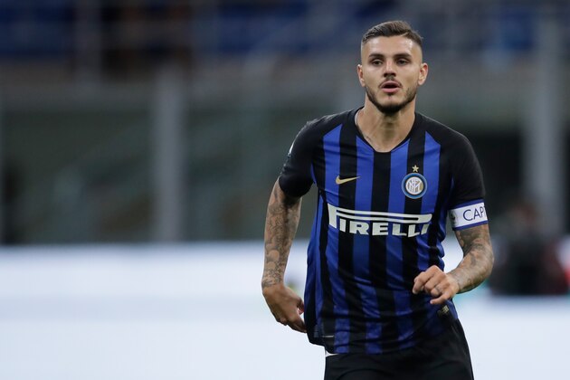 MILAN, ITALY - AUGUST 26: Mauro Icardi of Internazionale during the Italian Serie A   match between Internazionale v Torino at the San Siro on August 26, 2018 in Milan Italy (Photo by Laurens Lindhout/Soccrates/Getty Images)