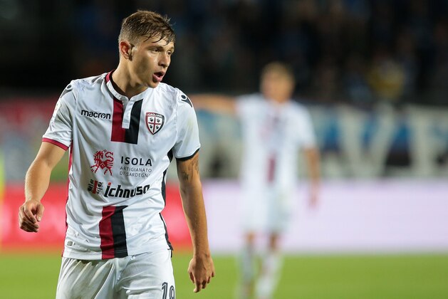 BERGAMO, ITALY - SEPTEMBER 02:  Nicolo Barella of Cagliari Calcio looks on during the serie A match between Atalanta BC and Cagliari at Stadio Atleti Azzurri d'Italia on September 2, 2018 in Bergamo, Italy.  (Photo by Emilio Andreoli/Getty Images)