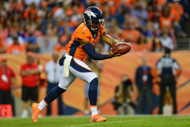 DENVER, CO - AUGUST 11:  Punter Marquette King #1 of the Denver Broncos punts against the Minnesota Vikings during an NFL preseason game at Broncos Stadium at Mile High on August 11, 2018 in Denver, Colorado. (Photo by Dustin Bradford/Getty Images)