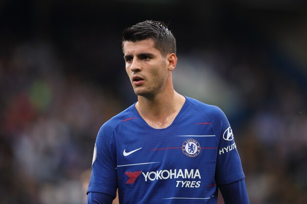 LONDON, ENGLAND - AUGUST 18:  Alvaro Morata of Chelsea during the Premier League match between Chelsea FC and Arsenal FC at Stamford Bridge on August 18, 2018 in London, United Kingdom. (Photo by Matthew Ashton - AMA/Getty Images)