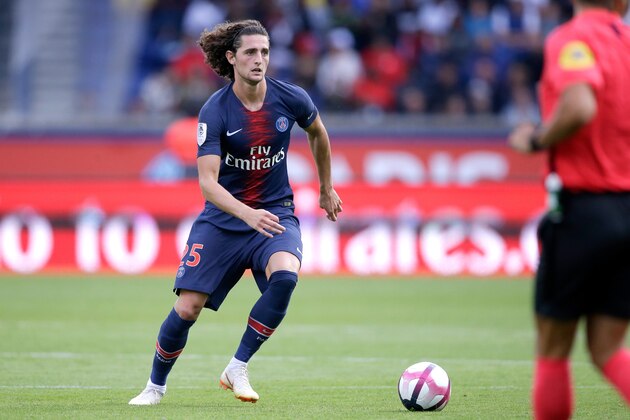 PARIS, FRANCE - AUGUST 25: Adrien Rabiot of Paris Saint Germain  during the French League 1  match between Paris Saint Germain v Angers at the Parc des Princes on August 25, 2018 in Paris France (Photo by Jeroen Meuwsen/Soccrates/Getty Images)