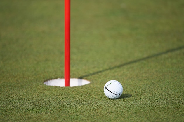 PRAGUE, CZECH REPUBLIC - AUGUST 26:  The ball of Padraig Harrington of Ireland is seen on the 13th green during day four and final round of the the D+D REAL Czech Masters at Albatross Golf Resort on August 26, 2018 in Prague, Czech Republic.  (Photo by Ross Kinnaird/Getty Images)