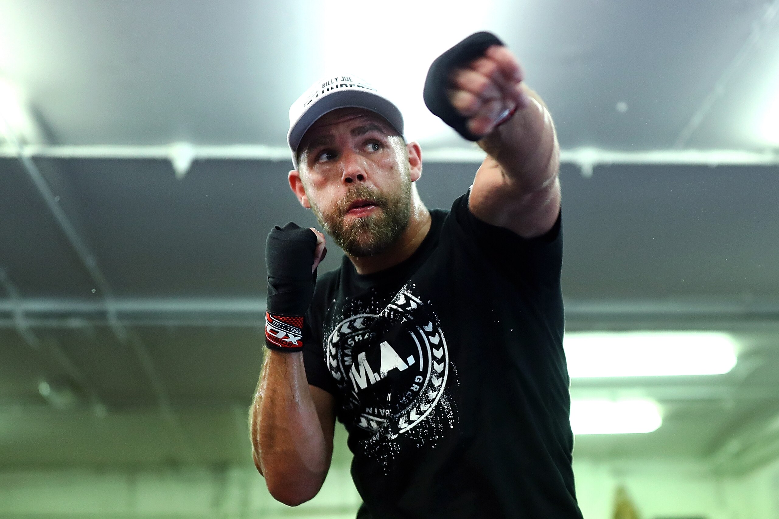 LONDON, ENGLAND - SEPTEMBER 13:  Billy Joe Saunders in action during a media work out at the Peacock Gym on September 13, 2017 in London, England.  (Photo by Bryn Lennon/Getty Images)