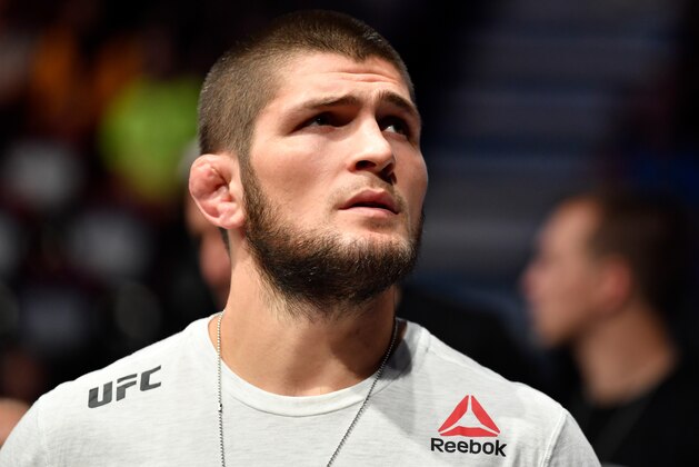 CALGARY, AB - JULY 28:  UFC lightweight champion Khabib Nurmagomedov is seen in attendance during the UFC Fight Night event at Scotiabank Saddledome on July 28, 2018 in Calgary, Alberta, Canada. (Photo by Jeff Bottari/Zuffa LLC/Zuffa LLC via Getty Images)