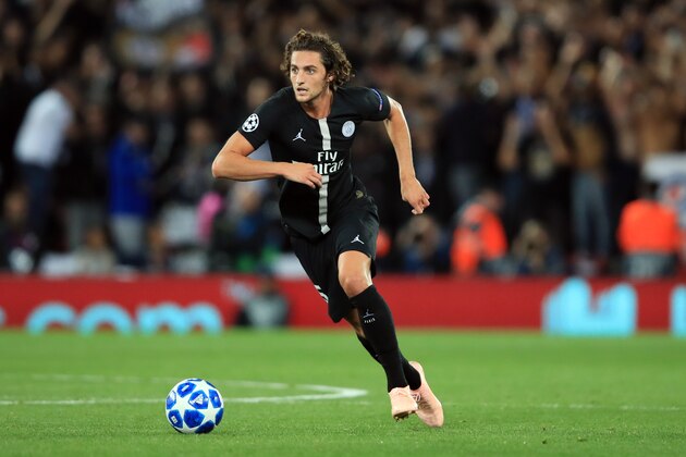 LIVERPOOL, ENGLAND - SEPTEMBER 18:  Adrien Rabiot of Paris Saint-Germain during the Group C match of the UEFA Champions League between Liverpool and Paris Saint-Germain at Anfield on September 18, 2018 in Liverpool, United Kingdom. (Photo by Marc Atkins/Getty Images)