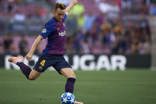 BARCELONA, SPAIN - SEPTEMBER 18:  Ivan Rakitic of Barcelona in action during the Group B match of the UEFA Champions League between FC Barcelona and PSV at Camp Nou on September 18, 2018 in Barcelona, Spain.  (Photo by Quality Sport Images/Getty Images)