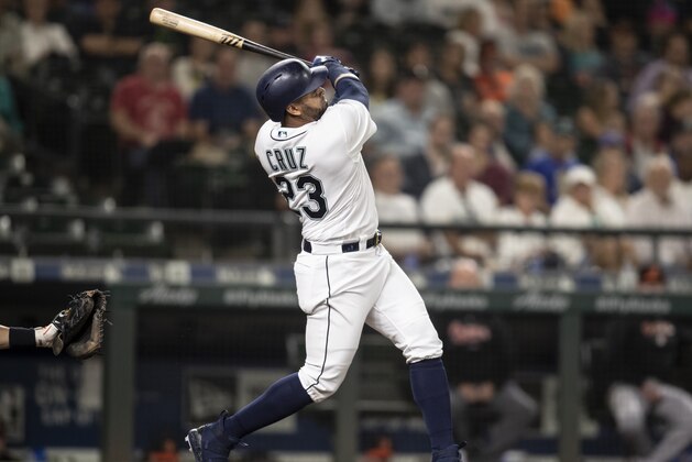 SEATTLE, WA - SEPTEMBER 5: Nelson Cruz #23 of the Seattle Mariners hhit a solo home run off of starting pitcher Andrew Cashner #54 of the Baltimore Orioles during the fifth inning of a game at Safeco Field on September 5, 2018 in Seattle, Washington. (Photo by Stephen Brashear/Getty Images)