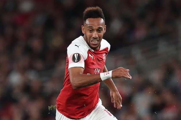 LONDON, ENGLAND - SEPTEMBER 20: Pierre-Emerick Aubameyang of Arsenal during the UEFA Europa League Group E match between Arsenal and Vorskla Poltava at Emirates Stadium on September 20, 2018 in London, United Kingdom. (Photo by James Williamson - AMA/Getty Images)