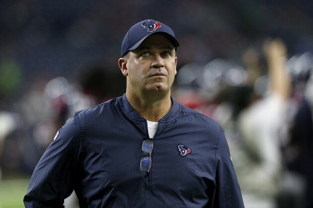 HOUSTON, TX - AUGUST 30:  Head coach Bill O'Brien of the Houston Texans walks to the locker room before the preseason game against the Dallas Cowboys at NRG Stadium on August 30, 2018 in Houston, Texas.  (Photo by Tim Warner/Getty Images)