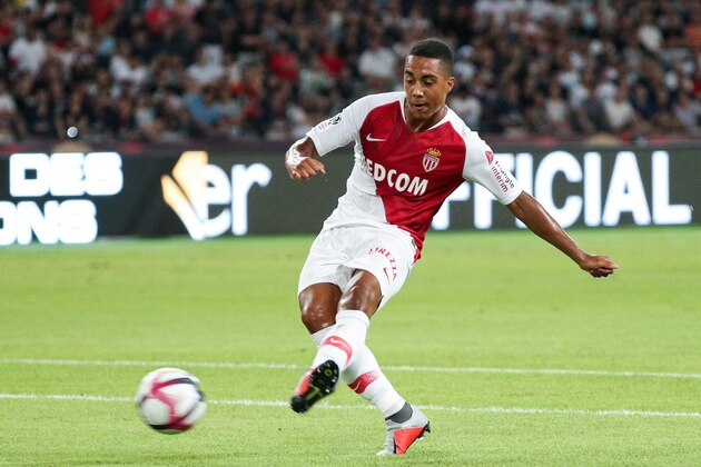 SHENZHEN, CHINA - AUGUST 04: #8 Youri Tielemans of AS Monaco in action during the French Trophy of Champions football match between AS Monaco and Paris Saint-Germain at Shenzhen Longgang Sports Center on August 4, 2018 in Shenzhen, China. (Photo by Zhong Zhi/Getty Images)