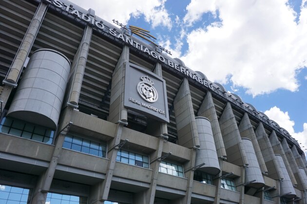 A picture taken on May 1, 2018 shows an outside view of the Estadio Santiago Bernabeu football stadium in Madrid, Spain. -  (Photo by CHRISTOF STACHE / AFP)        (Photo credit should read CHRISTOF STACHE/AFP/Getty Images)