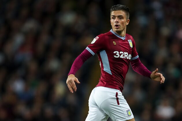 BIRMINGHAM, ENGLAND - SEPTEMBER 18: Jack Grealish of Aston Villa during the Sky Bet Championship match at Villa Park on September 18, 2018 in Birmingham, England. (Photo by Robbie Jay Barratt - AMA/Getty Images)