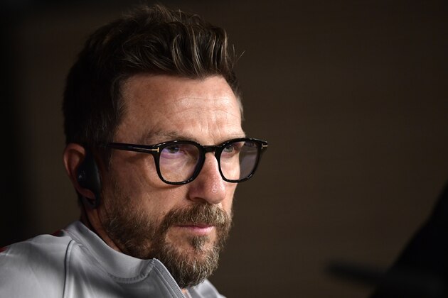 Roma's Italian coach Eusebio Di Francesco holds a press conference at the Santiago Bernabeu stadium in Madrid on September 18, 2018 on the eve of the UEFA Champions League football match between Real Madrid CF and AS Roma. (Photo by JAVIER SORIANO / AFP)        (Photo credit should read JAVIER SORIANO/AFP/Getty Images)