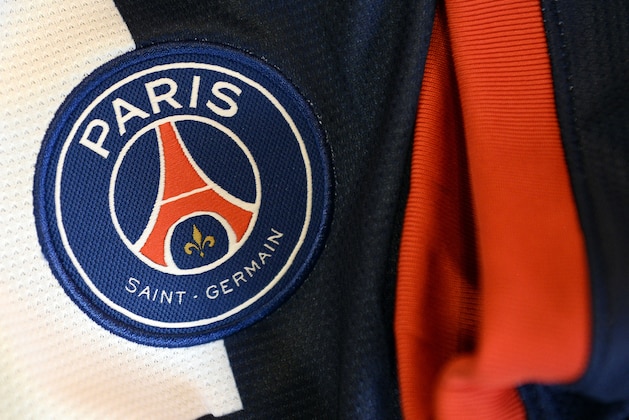 A photo taken on September 11, 2014 in Paris, shows a partial view of the new jersey of the Paris Saint Germain (PSG) football team. AFP PHOTO / FRANCK FIFE        (Photo credit should read FRANCK FIFE/AFP/Getty Images)