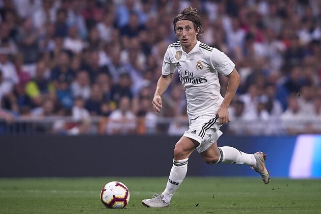 MADRID, SPAIN - SEPTEMBER 22:  Luka Modric of Real Madrid in action during the La Liga match between Real Madrid CF and RCD Espanyol at Estadio Santiago Bernabeu on September 22, 2018 in Madrid, Spain.  (Photo by Quality Sport Images/Getty Images)