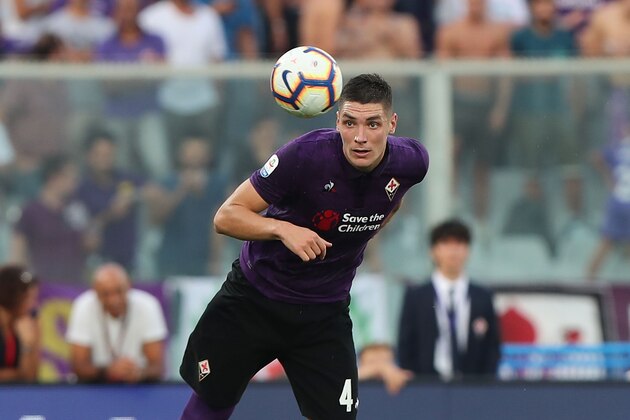 FLORENCE, ITALY - SEPTEMBER 22: Nikola Milenkovic of ACF Fiorentina in action during the Serie A match between ACF Fiorentina and SPAL at Stadio Artemio Franchi on September 22, 2018 in Florence, Italy.  (Photo by Gabriele Maltinti/Getty Images)