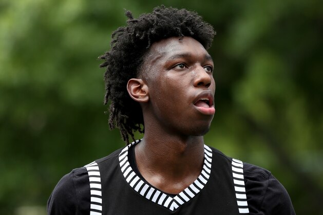 NEW YORK, NY - AUGUST 18: James Wiseman #23 of Team Ramsey warms up before the game against Team Stanley during the SLAM Summer Classic 2018 at Dyckman Park on August 18, 2018 in New York City. (Photo by Elsa/Getty Images) NEW YORK, NY - AUGUST 18: James Wiseman #23 of Team Ramsey warms up before the game against Team Stanley during the SLAM Summer Classic 2018 at Dyckman Park on August 18, 2018 in New York City. (Photo by Elsa/Getty Images)